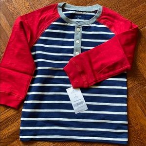 NWT Carter’s 3T long sleeve Henley shirt